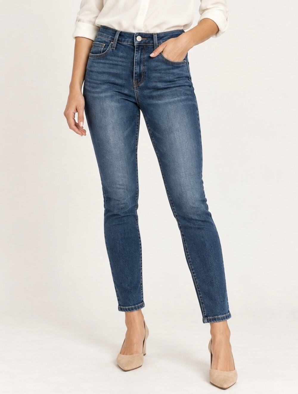 KanCan Mid Rise Skinny Jeans Medium Dark Wash 13/30